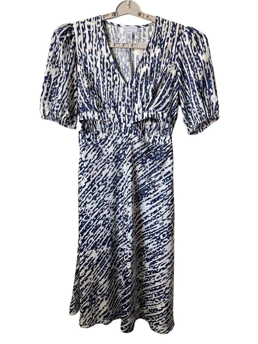 Sofia Jeans By Sofia Vergara Midi Dress Size S (4-6) Short Puff Cutouts At Waist